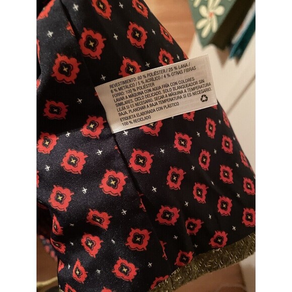 A New Day Blazer Jacket Womens 12 Green Gold Metallic Wool Blend Pockets Lined - Picture 7 of 8